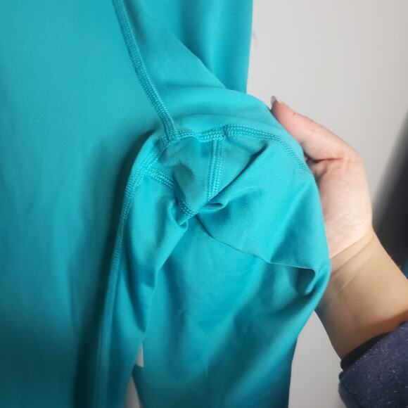 Nike PRO Dri-Fit Mezzo Training Tights Women's XS Turquoise White Logo - Picture 10 of 16